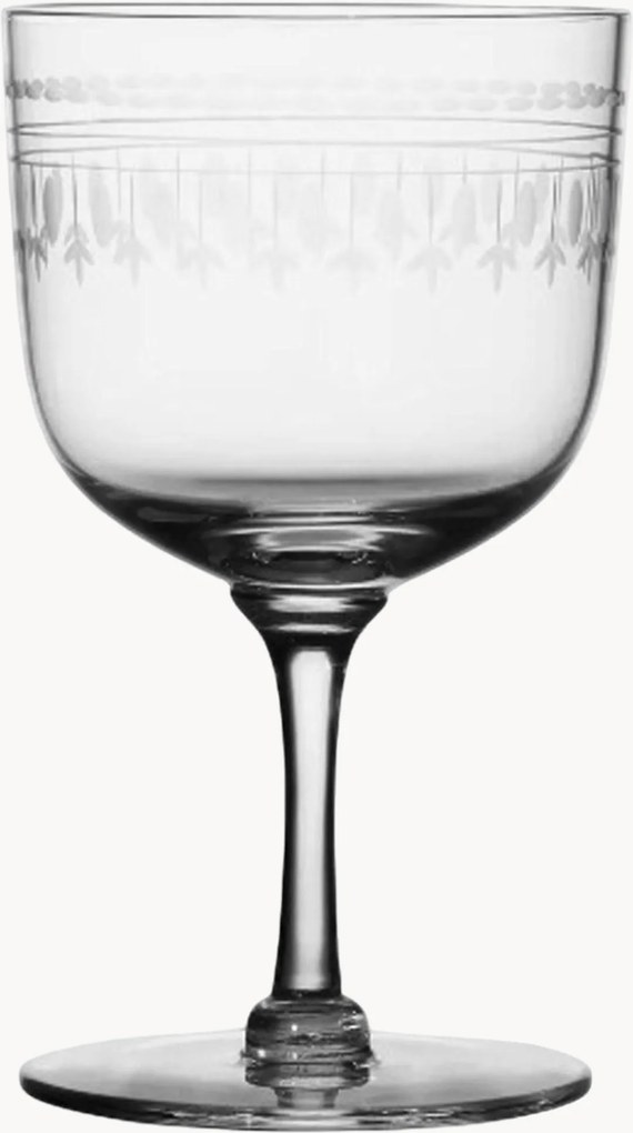 Mondgeblazen kristallen wijnglazen Ovals, 4-delig