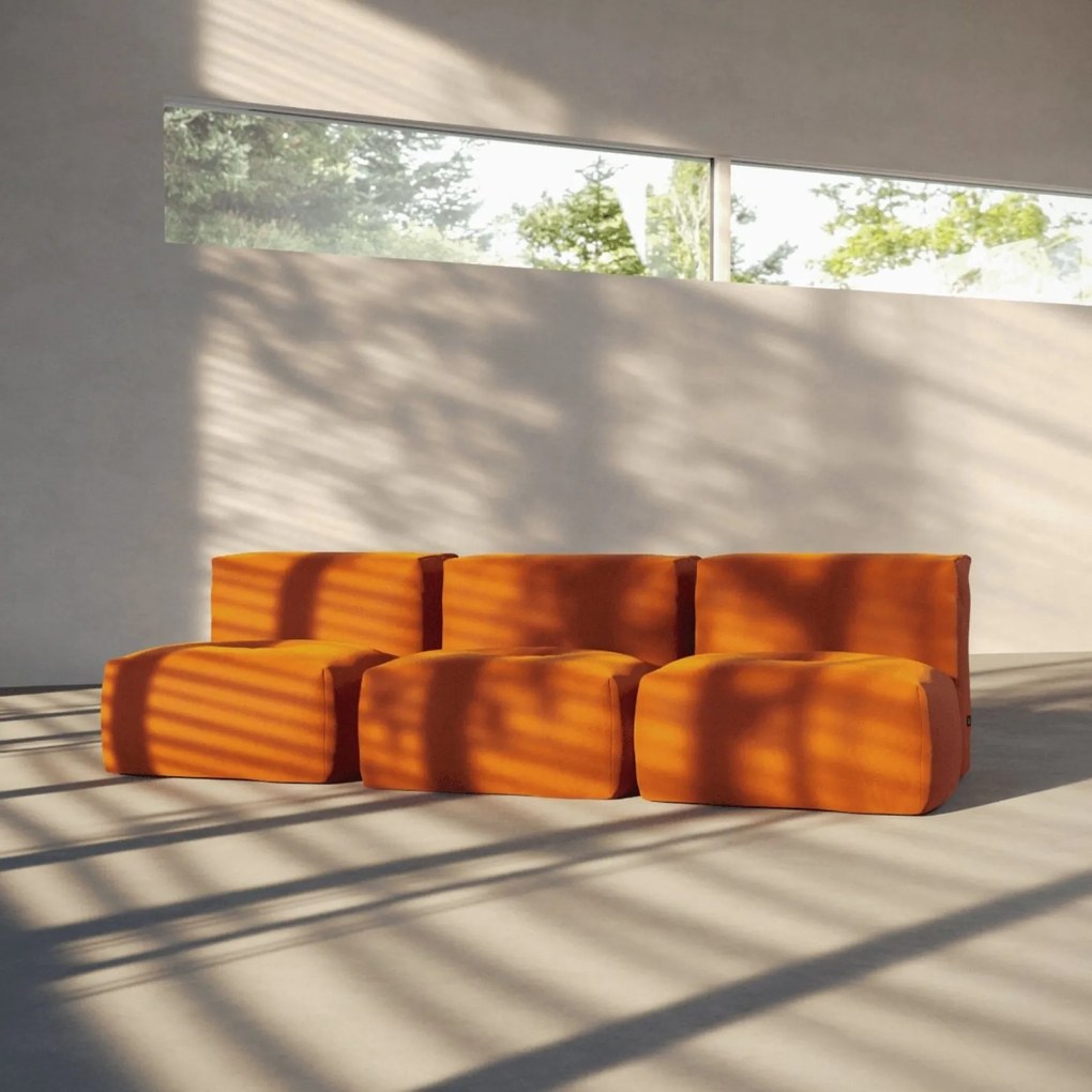 Soft Zitzak Indoor 3 Seater Open - Orange Jaquard
