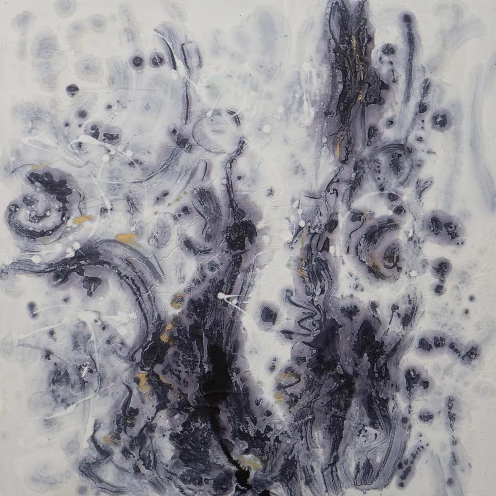 Schilderij -Handgeschilderd - Abstracte rook - 100x100cm