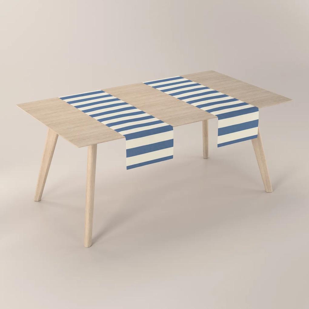 Dekoria Rechthoekige tafelloper, blauw-wit, 40 x 130 cm