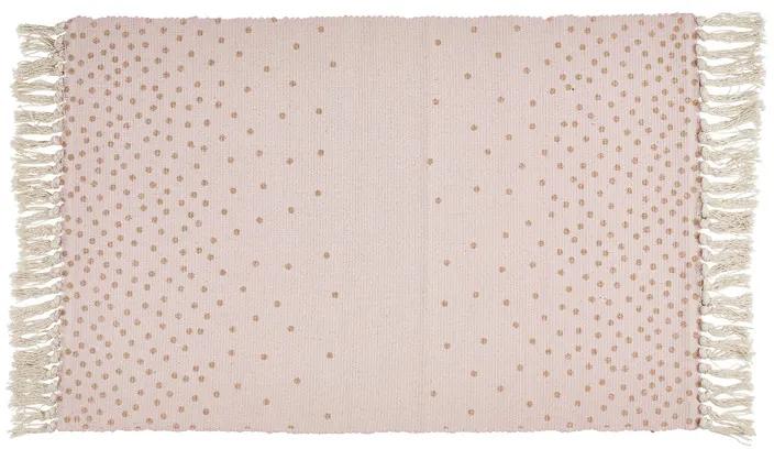 Vloerkleed franjes - roze - 60x90 cm