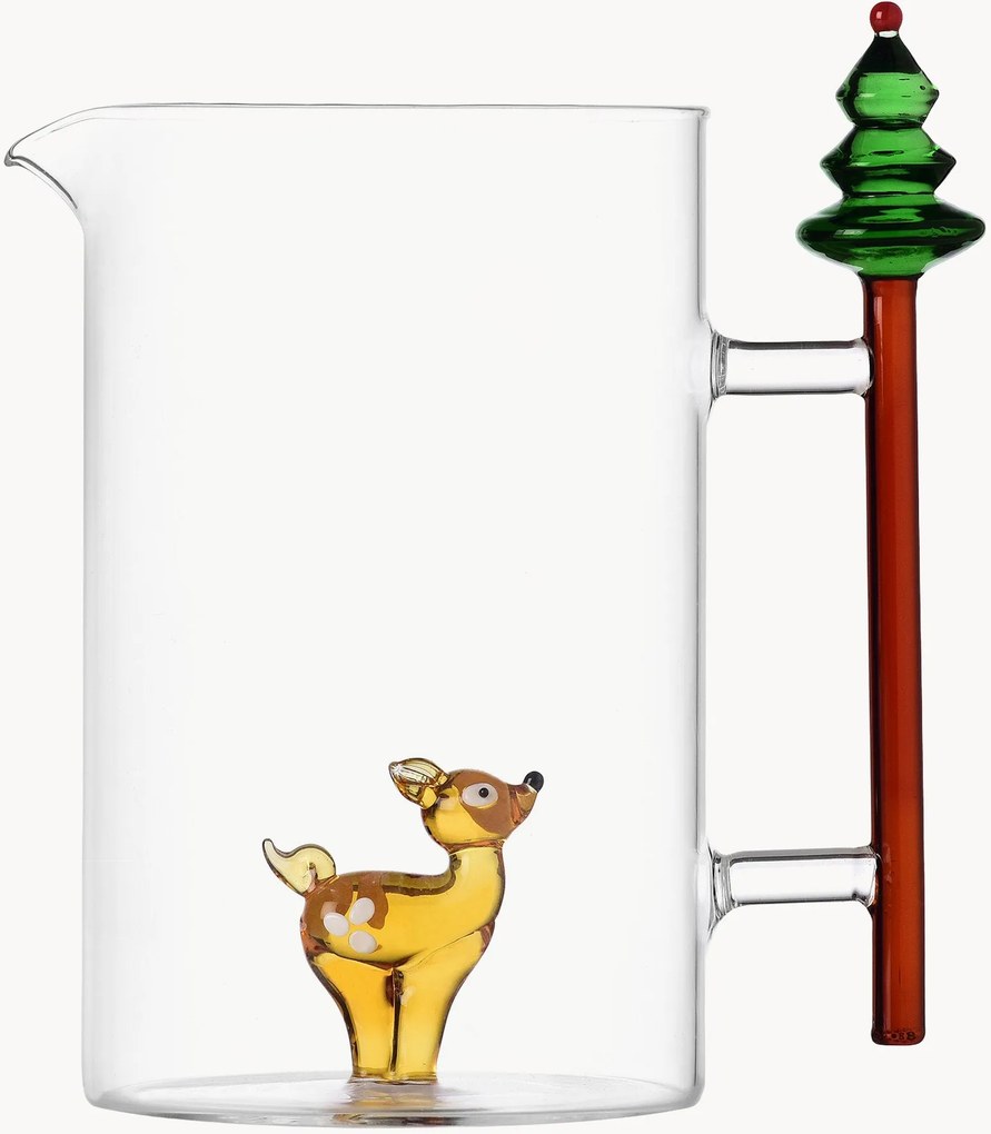 Handgemaakte karaf Woodland Tales van borosilicaatglas, 1.5 L