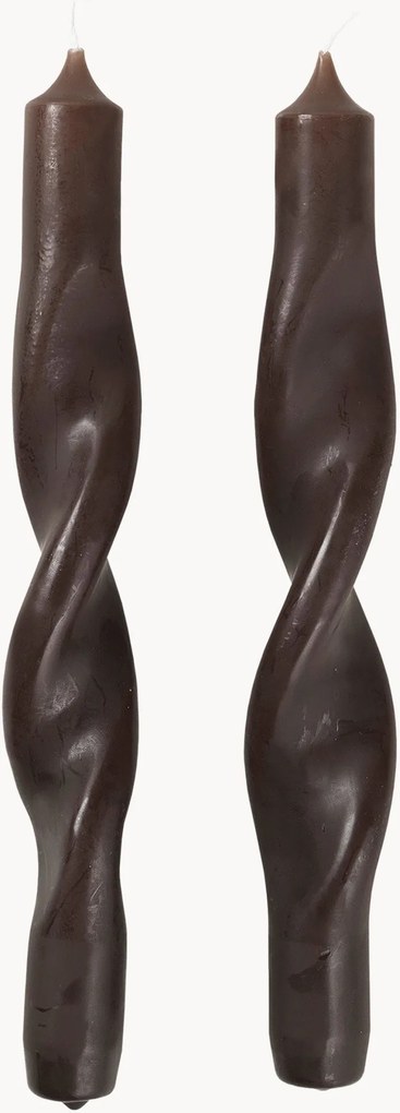 Handgemaakte dinerkaarsen Twist, 2-delig