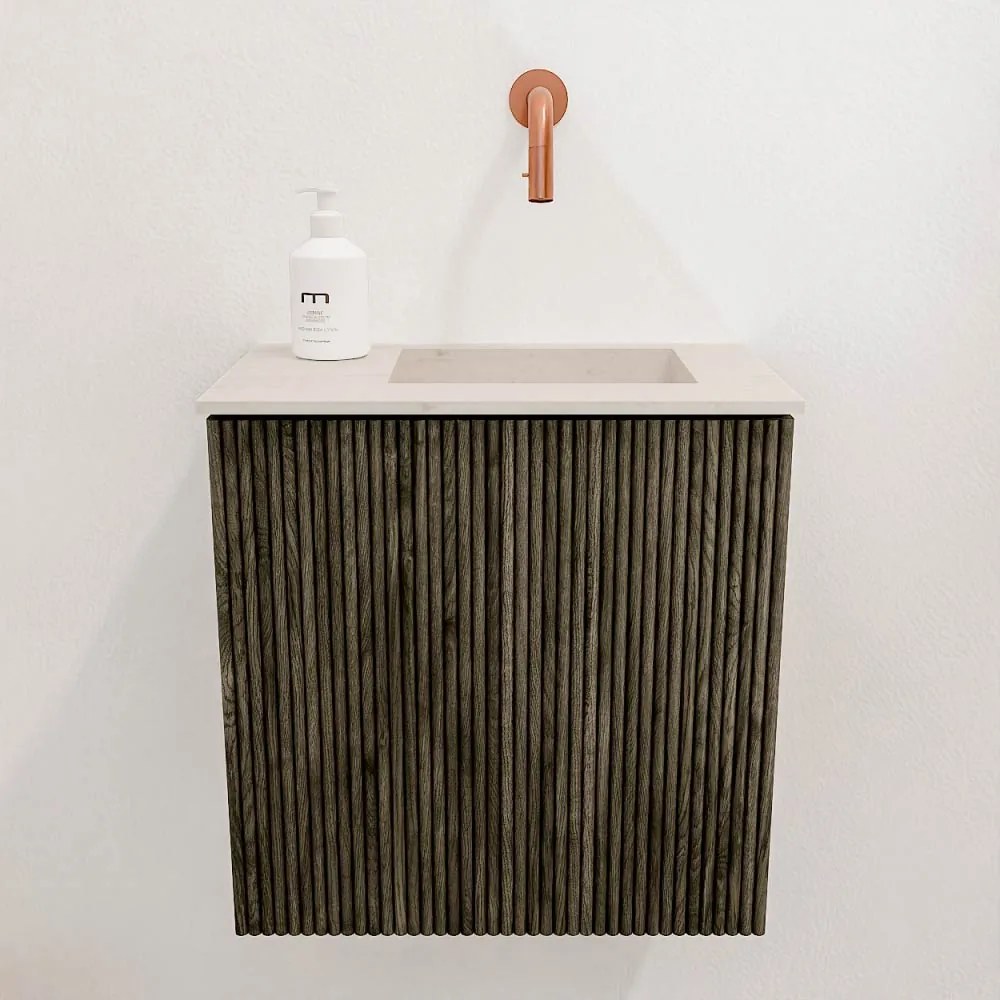 Mondiaz Joya DLux 40cm toiletmeubel shadow met wastafel faye rechts zonder kraangat meli