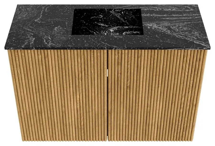 Mondiaz Joya DLux 60cm toiletmeubel oak met wastafel faye midden zonder kraangat lava
