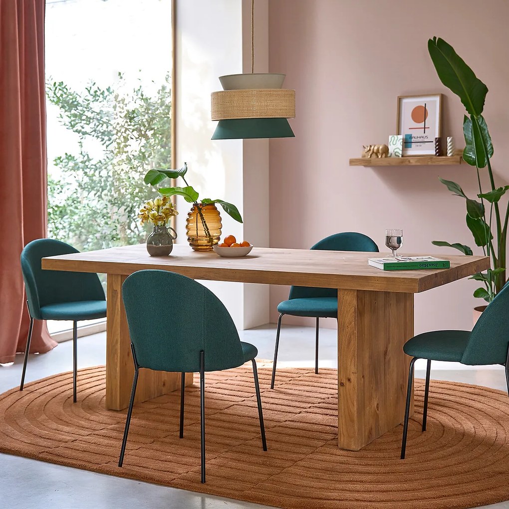 Rechthoekige eettafel, massieve den, 8 tot 10 personen, MALIO