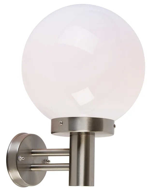 Moderne buitenwandlamp staal RVS IP44 - Sfera