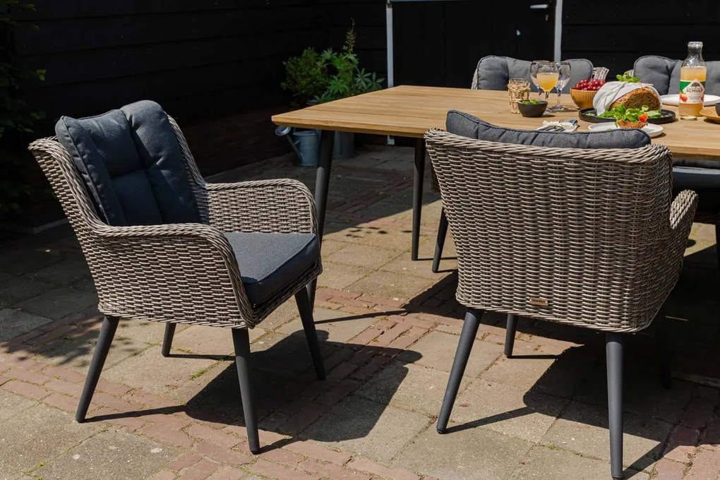 Bistroset 2 personen 70 cm Aluminium/wicker Grijs Garden Collections Boston/Como