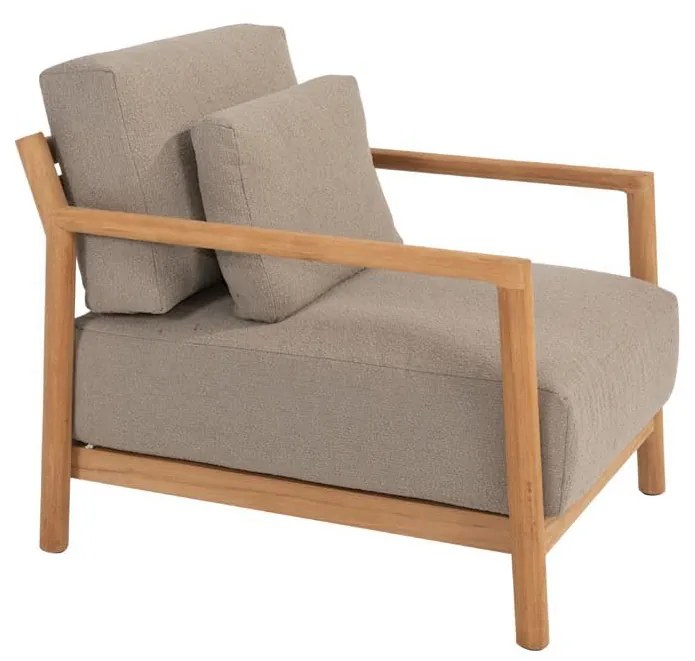 4 Seasons Outdoor Marie chaise loungeset teak met loungestoel en Finn tafels SALE Loungeset taupe weerbestendig