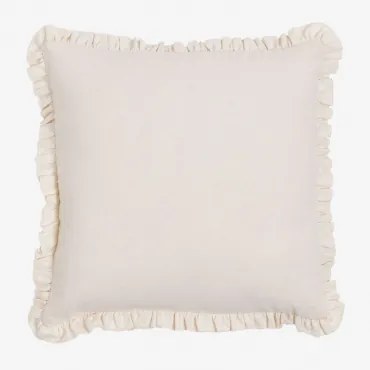 Vierkant Kussen 40x40 Cm Van Arassu-katoen Gardenia Wit - Sklum