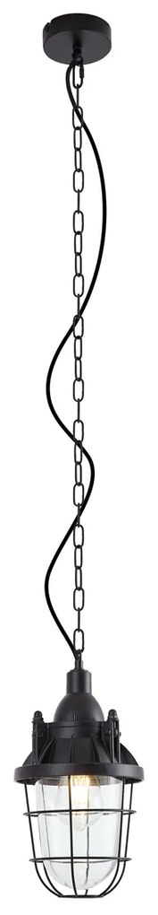 Industriële hanglamp zwart met glas - Cabin Industriele / Industrie / Industrial E27 rond Binnenverlichting Lamp