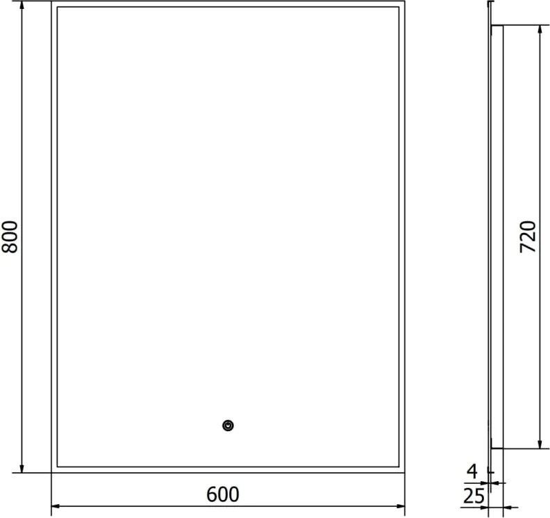 Mexen Erma verlicht badkamer spiegel 60 x 80 cm, LED 6000K, anti-condens, zwarte lijst - 9814-060-080-611-70