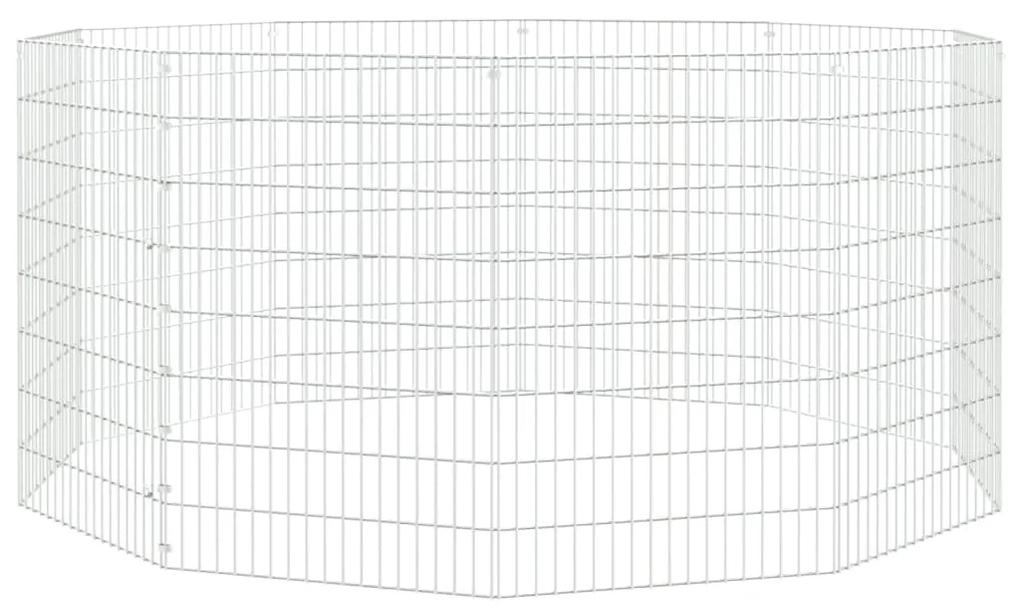 vidaXL Konijnenkooi met 10 panelen 54x80 cm gegalvaniseerd ijzer