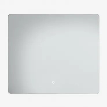 Rechthoekige Badkamerspiegel Met Led-verlichting En Anti-condens 80x70 Cm Gualar Zilver - Sklum