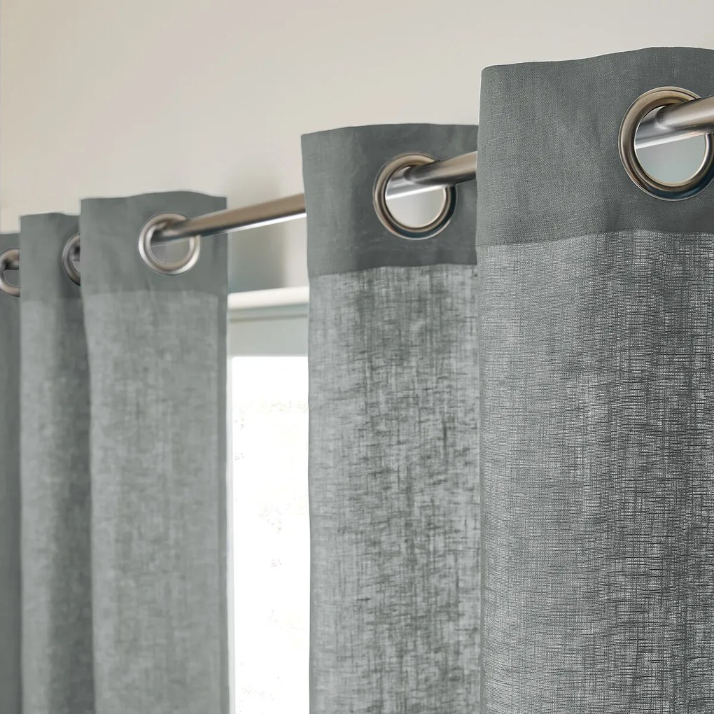 Gordijn in gewassen linnen met oogjes, Private