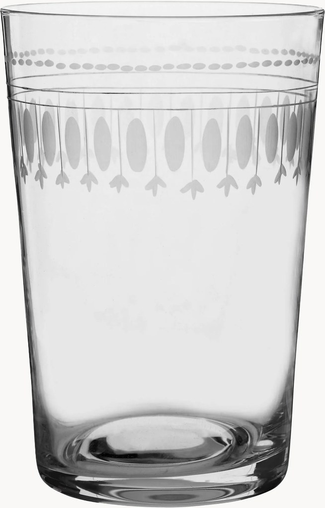 Mondgeblazen kristallen tumblers Ovals, 6-delig