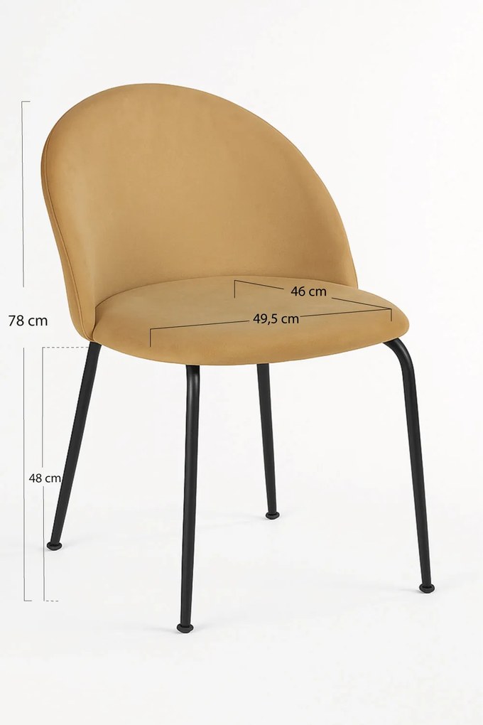 Set 4 Black Dalnia Fluwelen Stoelen