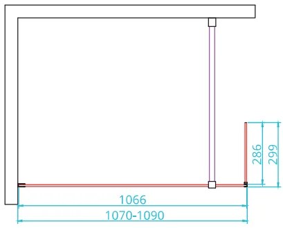 van Rijn ST01 inloopdouche 110x200cm met 30cm vaste wand chroom