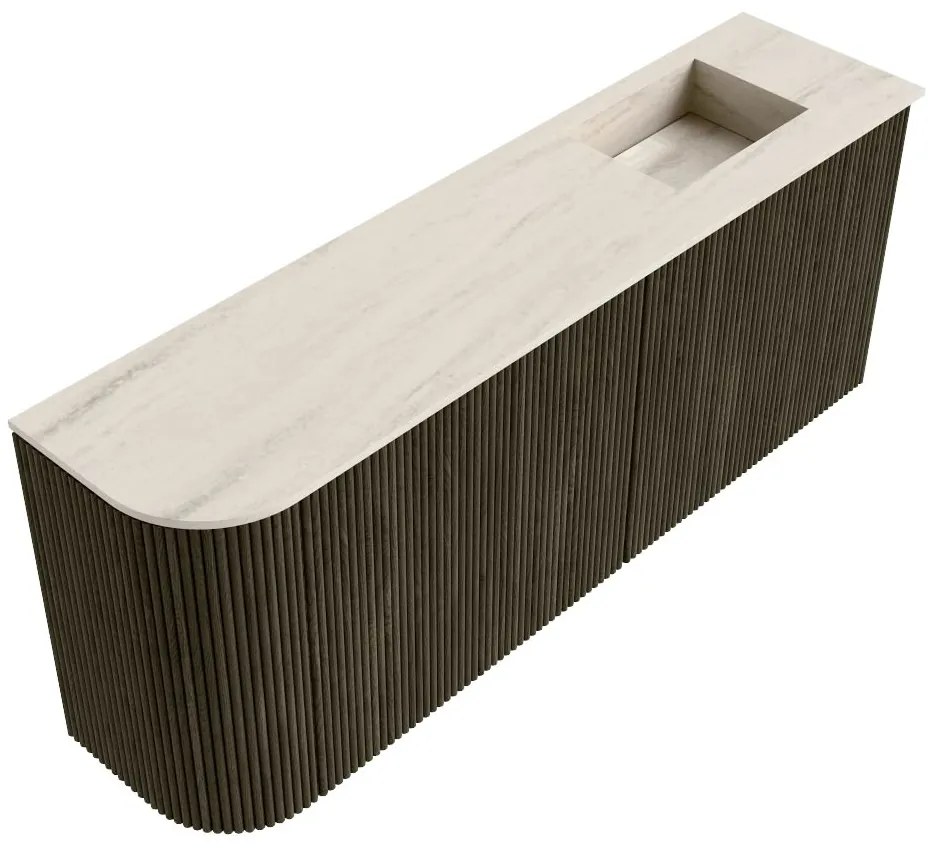 Mondiaz Joya DLux 100cm toiletmeubel ronding links shadow met wastafel faye rechts zonder kraangat meli
