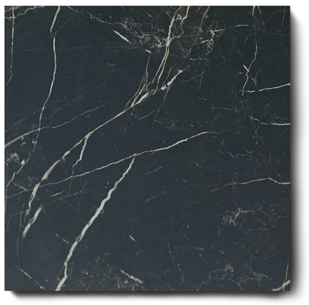Vloertegel 60x60 Cm Marmerlook Carrara Zwart Mat A83