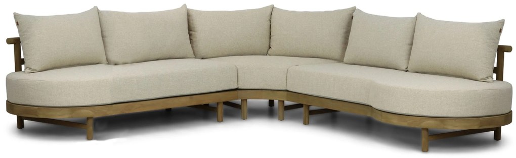 Hoek loungeset 5 personen Teak Old teak greywash  Santika Furniture Santika
