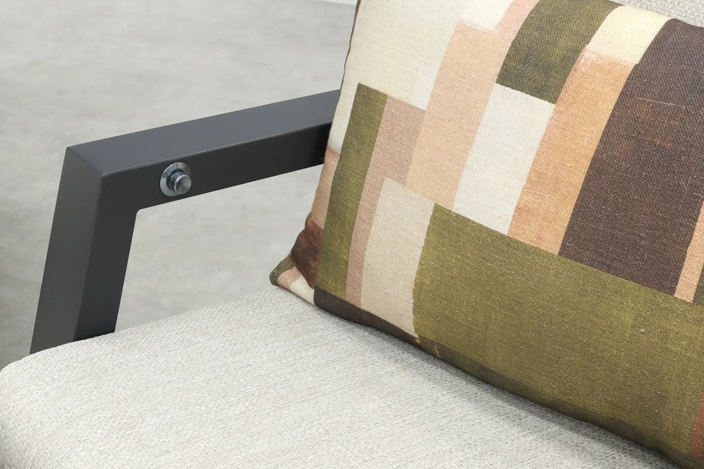 Lagos/Mindo verstelbare 5-zits stoel-bank loungeset - antraciet