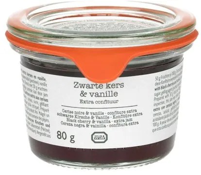 Confiture, zwarte kers/vanille, 80 gram