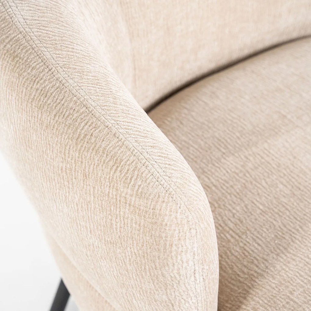 Zachte Fauteuil Taupe Met Ronde Rug