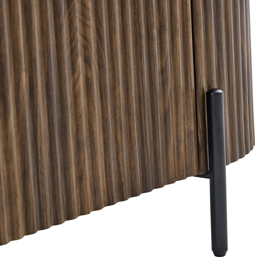 TV Meubel Walnoot Met Marmer - 200x40x55cm.