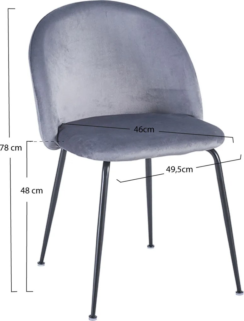 Set 4 Stoelen Zwart Dalnia Fluweel