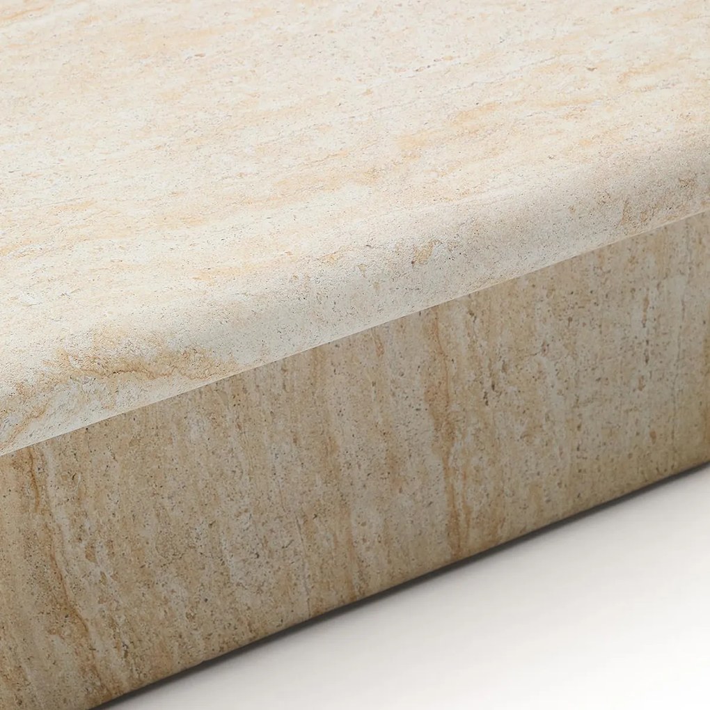 Kave Home Drasi Design Salontafel Beige Cement Travertin - 140 X 70cm.