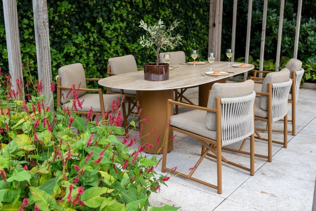 4 Seasons Outdoor Marina tuinstoel amber SALE Tuinstoel taupe weerbestendig