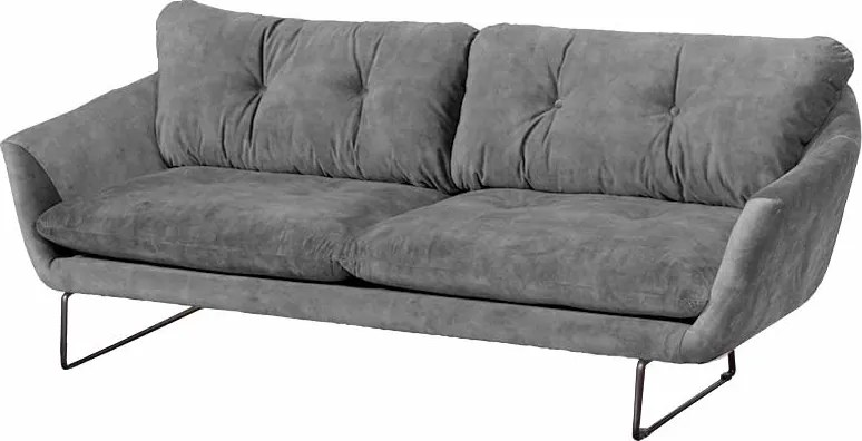 3 zitsbank - Kuddar - velours Adore grijs 180