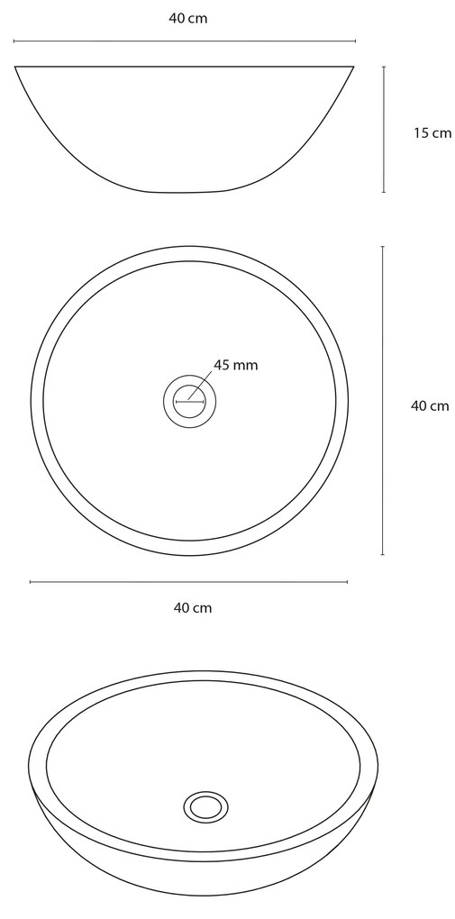 Differnz Sandstone waskom 40x15cm