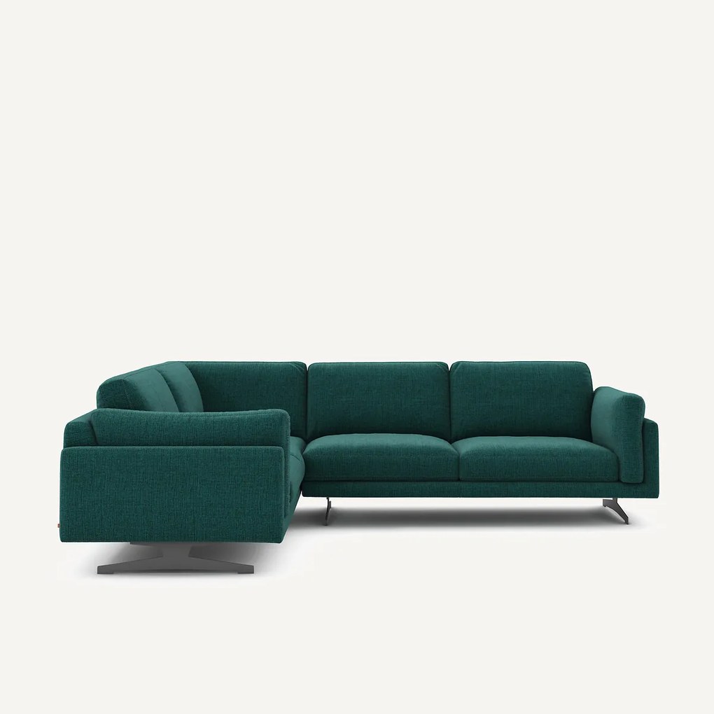 Hoekbank in gespikkeld canvas, CÉSAR