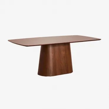 Rechthoekige Houten Eettafel (200x100 Cm) Aura Walnootfineer & Walnootfineer - Sklum