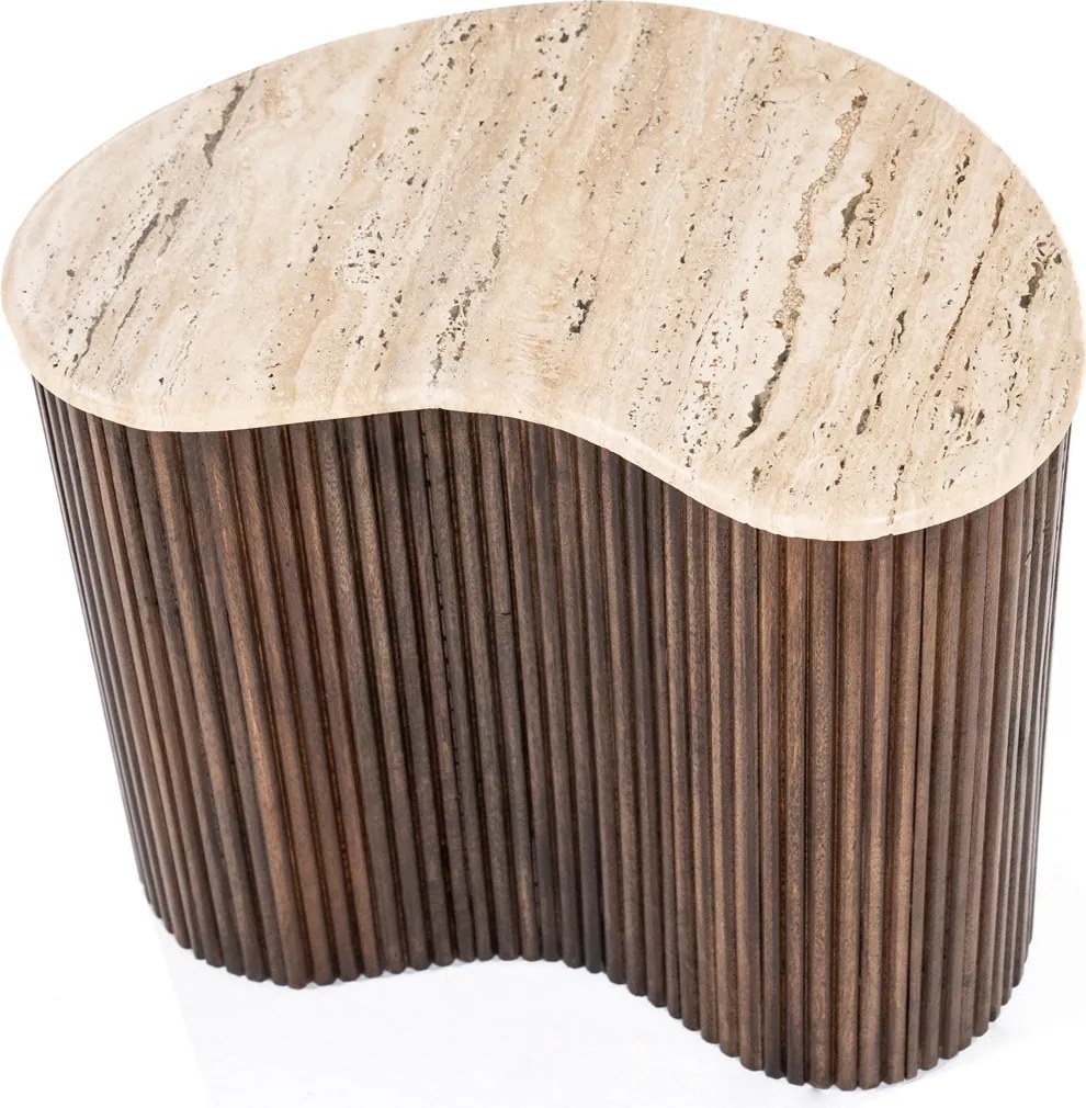 Bijzettafel Met Travertin Blad - 50 X 33cm.