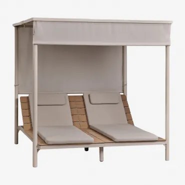 Reclameerbare Balinese Bed Van Hout En Staal Sirka Moka Bruin - Sklum
