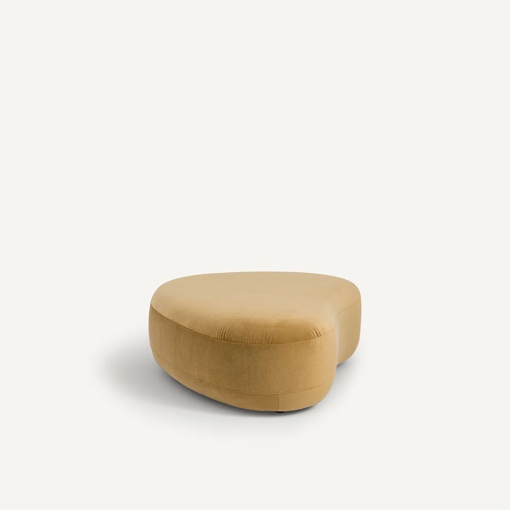 Voetenbank van linnen fluweel, Rosebury, ontwerp Emmanuel Gallina