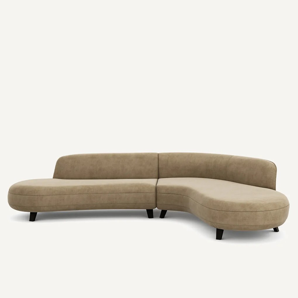 Hoekbank stonewashed fluweel, Rosebury