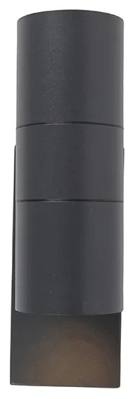 Buiten wandlamp donkergrijs 2-lichts met schemersensor - Duo