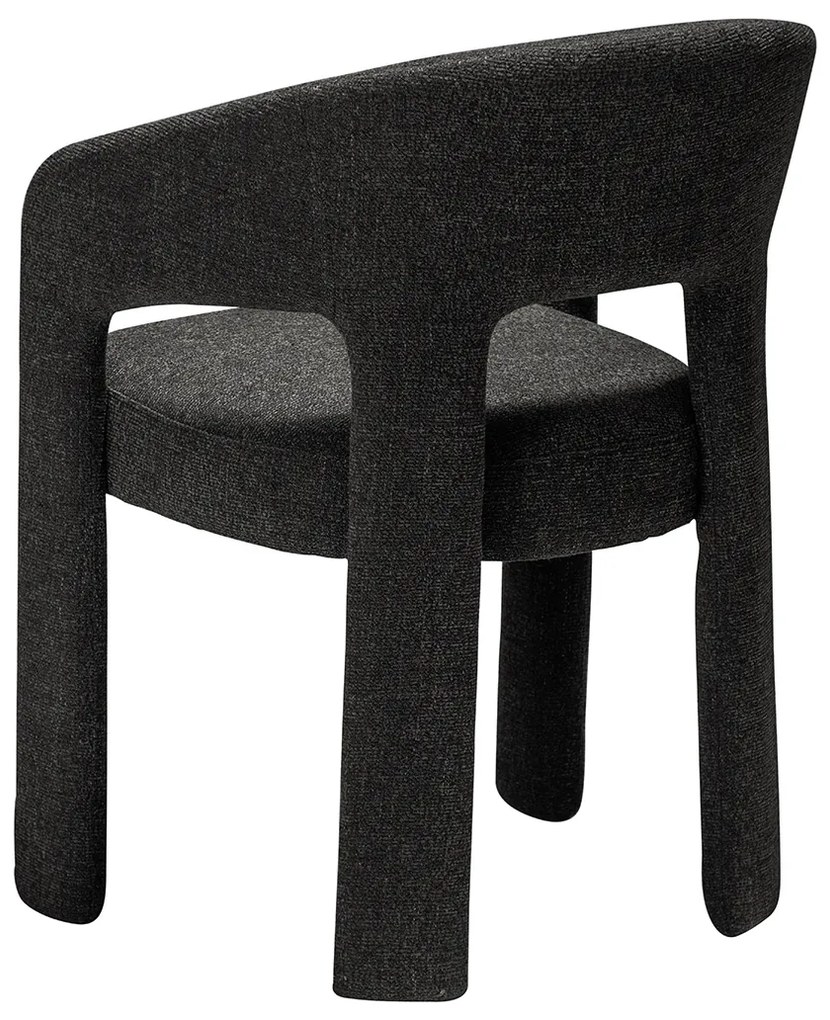 Dan-Form Splendor Gestoffeerde Eetkamerstoel Zwart Boucle