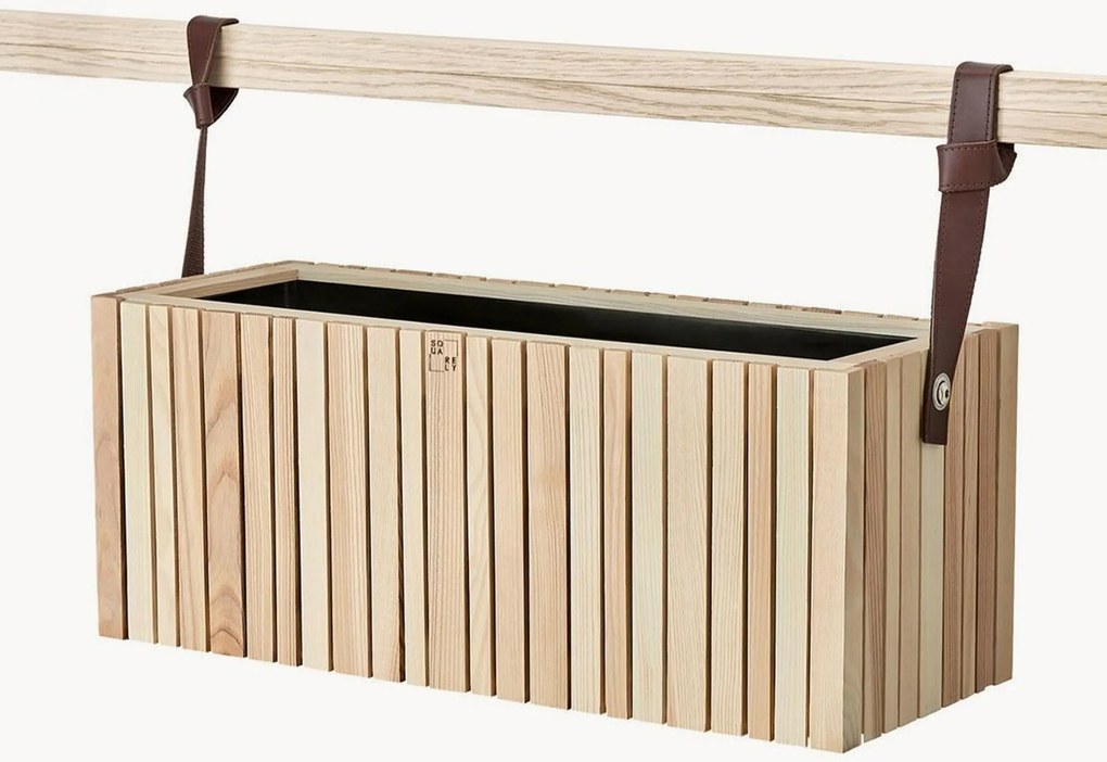 Zelfwatergevende hangende plantenpot GrowWIDE van essenhout