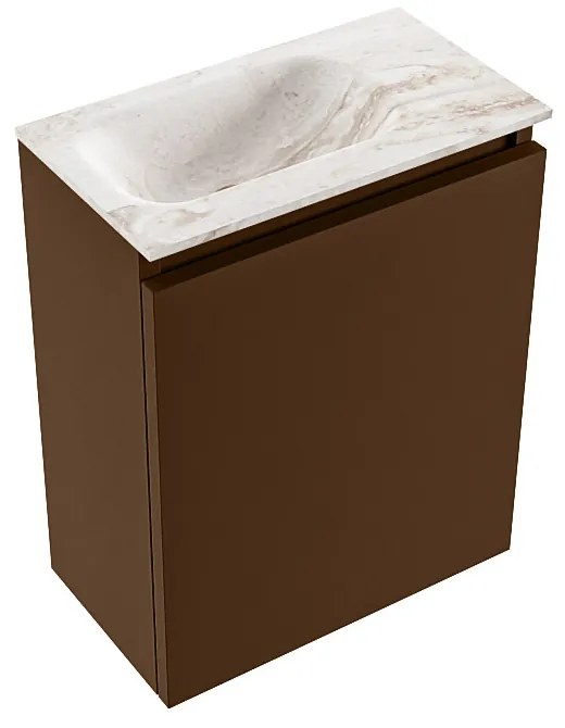 Mondiaz Ture DLux toiletmeubel 40cm rust met wastafel frappe links zonder kraangat