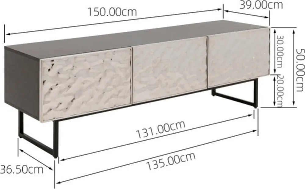TV-meubel Chroomdesign - 151x39x50cm.