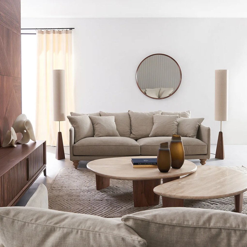 Staande lamp in massief eik met notentint, Nestwood