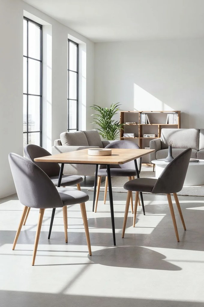 Set 4 fluwelen Vint Stoelen