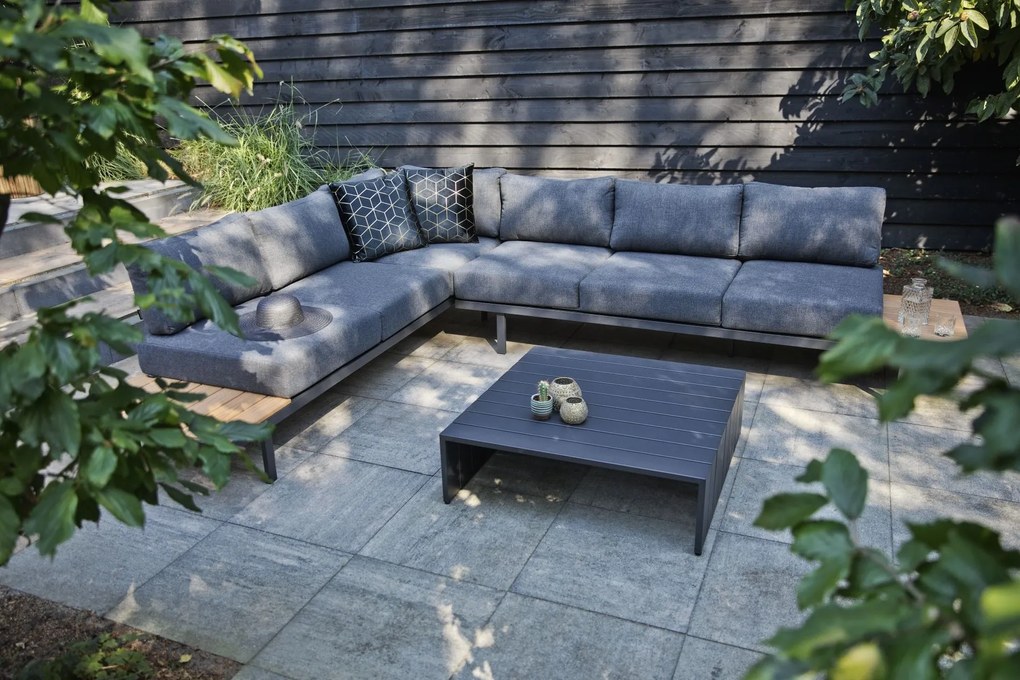 Exotan Hoek Loungeset - Bari - Antraciet - Aluminium - Polywood - Exotan