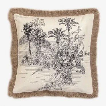 Vierkant Kussen 45x45 Cm Van Katoen Diwas B - Sklum