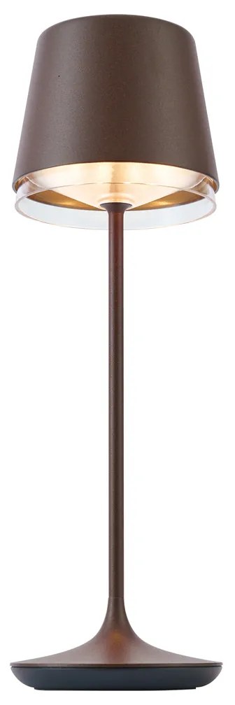 Buitenlamp met dimmer Tafellamp met dimmer roestbruin incl. LED IP65 oplaadbaar met laadstation - Bass Modern IP65 Buitenverlichting rond Lamp